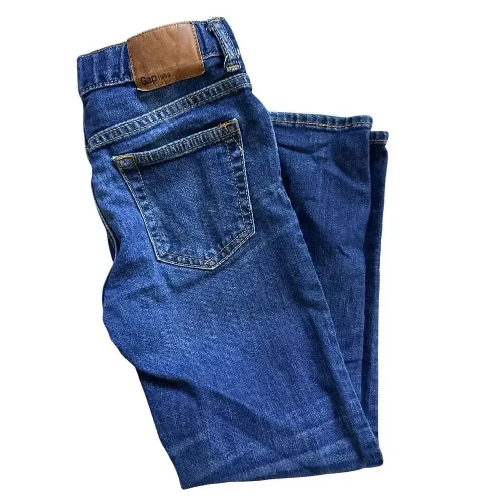 Youth Boys Gap Kids 1969 Indigo Regular Straight Leg Medium Wash Jeans - Sz 7 yr